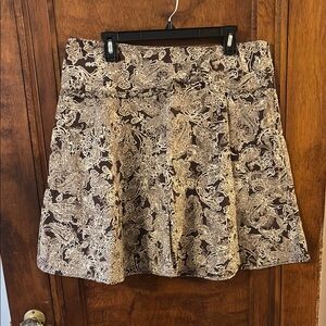 Sonoma Shades of Brown Paisley Floral Skirt w/ Small Ruffle Size 12
